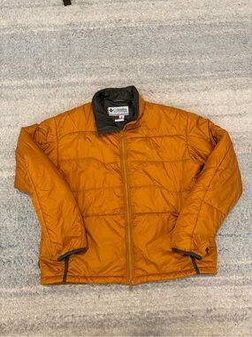 Columbia Titanium Jacket Mens XXL Orange Puffer Insulated Liner Interchange Zip